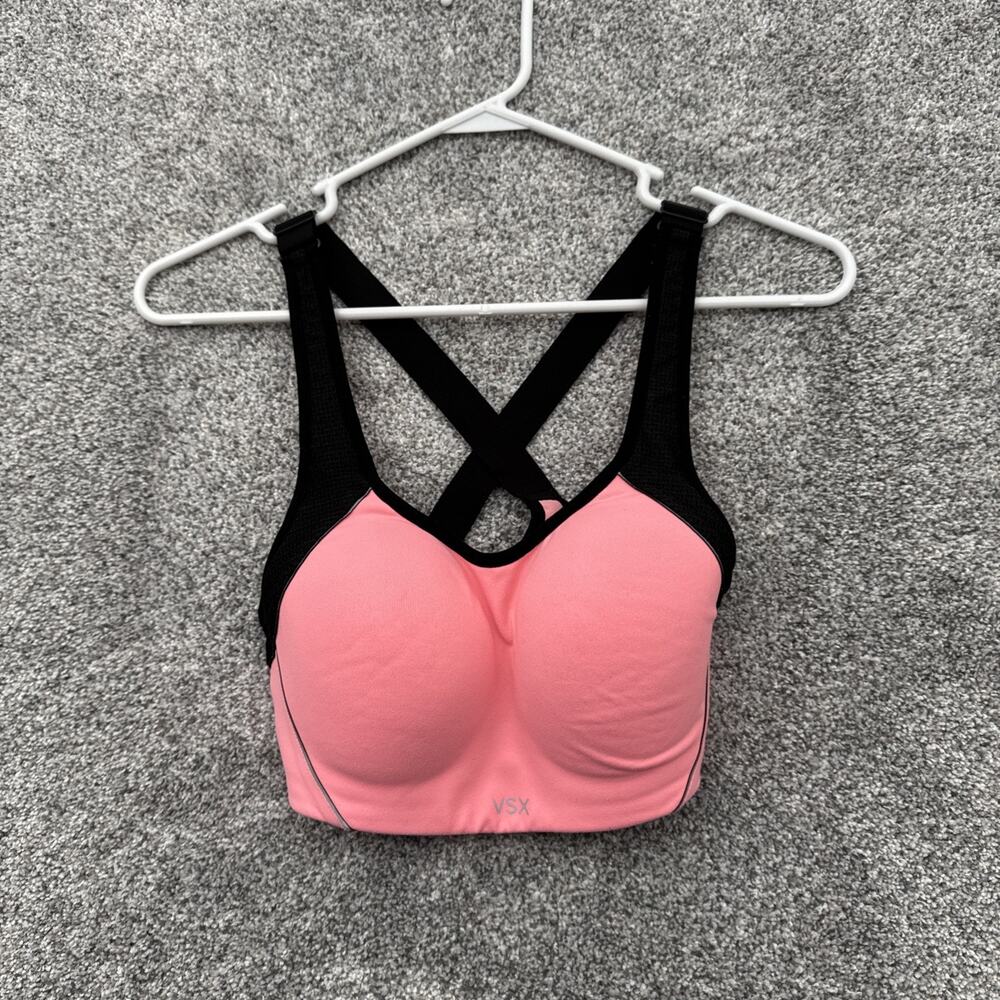 Victorias Secret VSX Sports Bra Size 32D Athletic Chic Racerback Padded Yoga Gym
